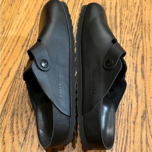 Birkenstock Exquisite Boston Clog Black Leather Sz L7 M5 - Picture 9 of 16